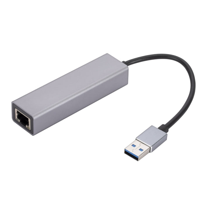 Lisslune | SL-030 USB to Gigabit Ethernet RJ45 & 3 x USB 3.0 Adapter Converter HUB (Gray)