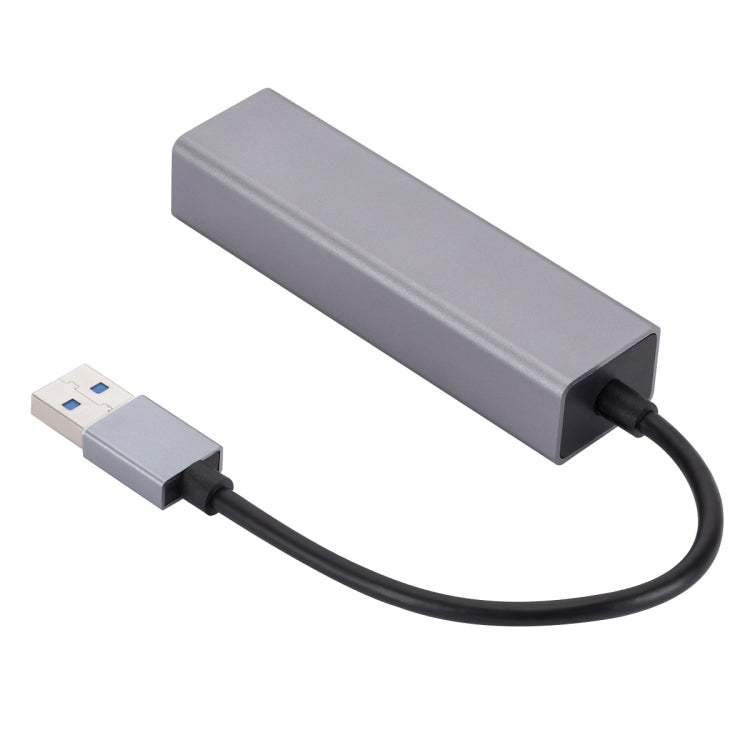 Lisslune | SL-030 USB to Gigabit Ethernet RJ45 & 3 x USB 3.0 Adapter Converter HUB (Gray)