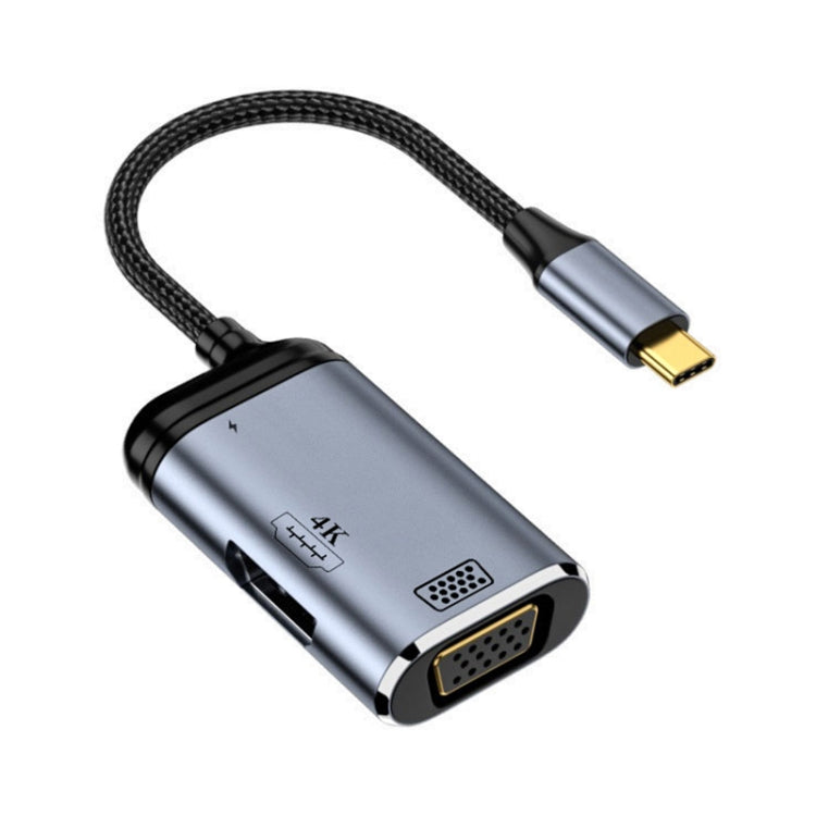 Lisslune | Y001 3 in 1 USB-C/Type-C to VGA+HDMI+USB-C/Type-C Audio Adapter Cable