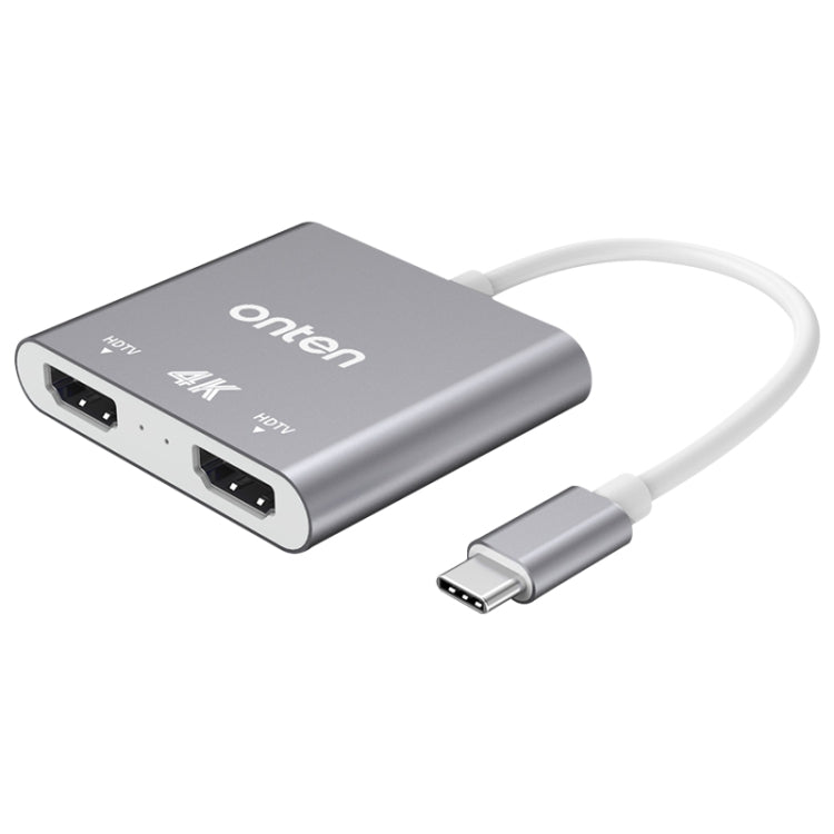 Lisslune | Onten OTN-9175B 4K USB-C / Type-C to Dual HDMI Output Adapter (White)