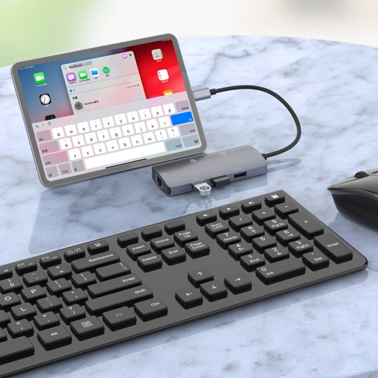Lisslune | Onten OTN-UC910 USB-C / Type-C Portable Multifunctional HUB Docking Station (Gray)