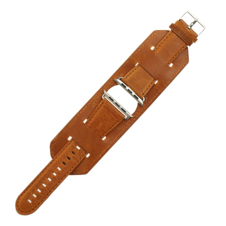 Lisslune | For Apple Watch 5 & 4 40mm / 3 & 2 & 1 38mm Crazy Horse Texture Band Watch Strap (Light Brown)