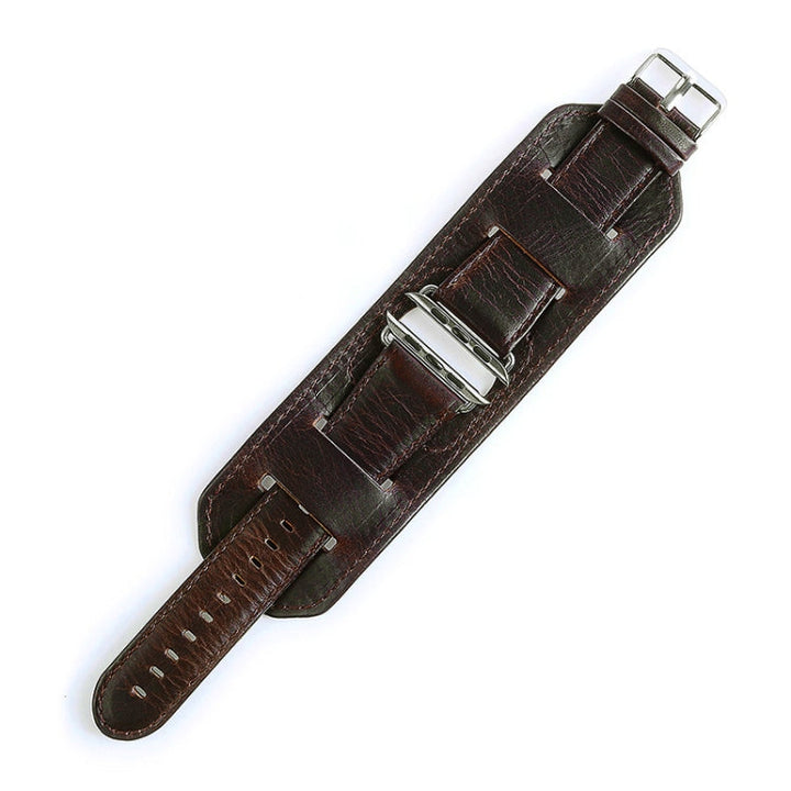 Lisslune | For Apple Watch 5 & 4 40mm / 3 & 2 & 1 38mm Crazy Horse Texture Band Watch Strap (Dark Brown)