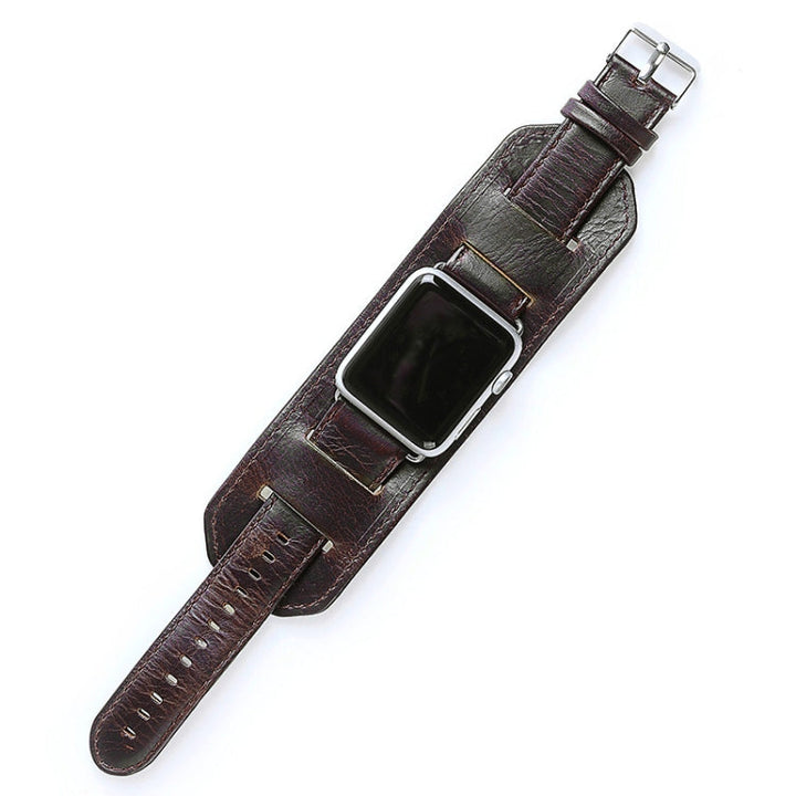 Lisslune | For Apple Watch 5 & 4 40mm / 3 & 2 & 1 38mm Crazy Horse Texture Band Watch Strap (Dark Brown)