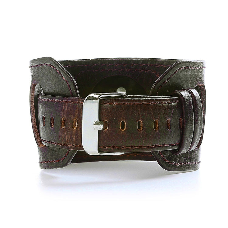 Lisslune | For Apple Watch 5 & 4 40mm / 3 & 2 & 1 38mm Crazy Horse Texture Band Watch Strap (Dark Brown)