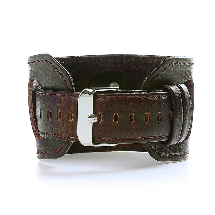 Lisslune | For Apple Watch 5 & 4 44mm / 3 & 2 & 1 42mm Crazy Horse Textured Strap Watch Band (Dark Brown)