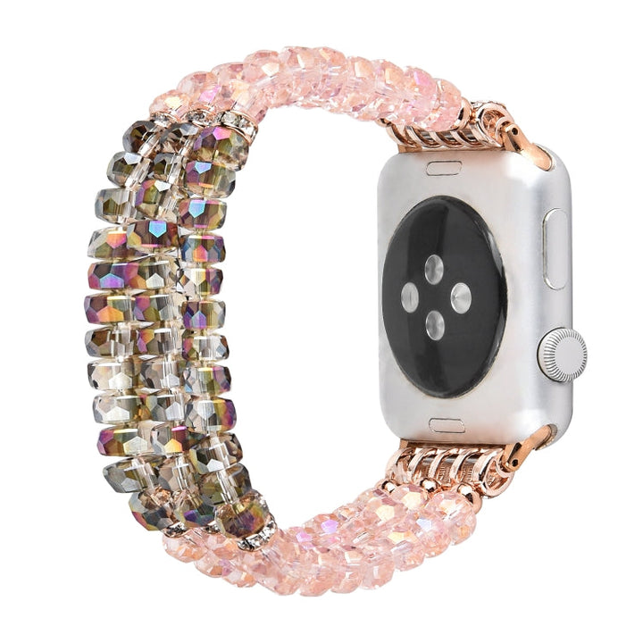 Lisslune | For Apple Watch 5 & 4 40mm / 3 & 2 & 1 38mm Pearl Crystal Watch Band (Crystal Pink)