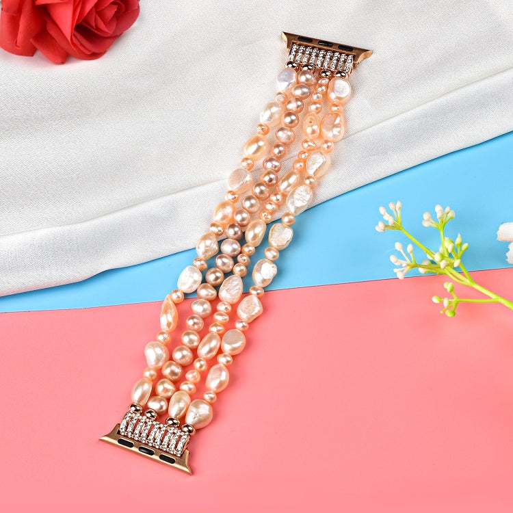 Lisslune | For Apple Watch 5 & 4 40mm / 3 & 2 & 1 38mm Pearl Crystal Bracelet (Natural Pearl)