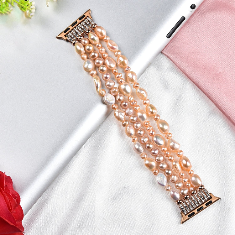 Lisslune | For Apple Watch 5 & 4 40mm / 3 & 2 & 1 38mm Pearl Crystal Bracelet (Natural Pearl)