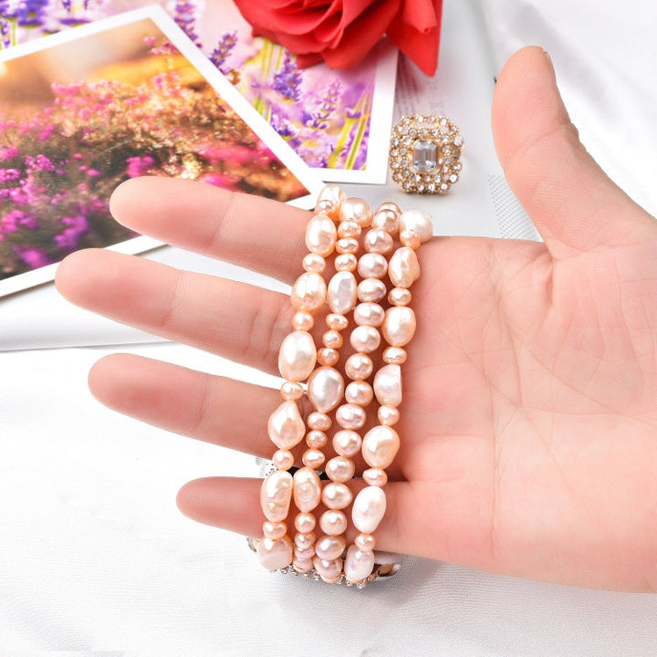Lisslune | For Apple Watch 5 & 4 40mm / 3 & 2 & 1 38mm Pearl Crystal Bracelet (Natural Pearl)
