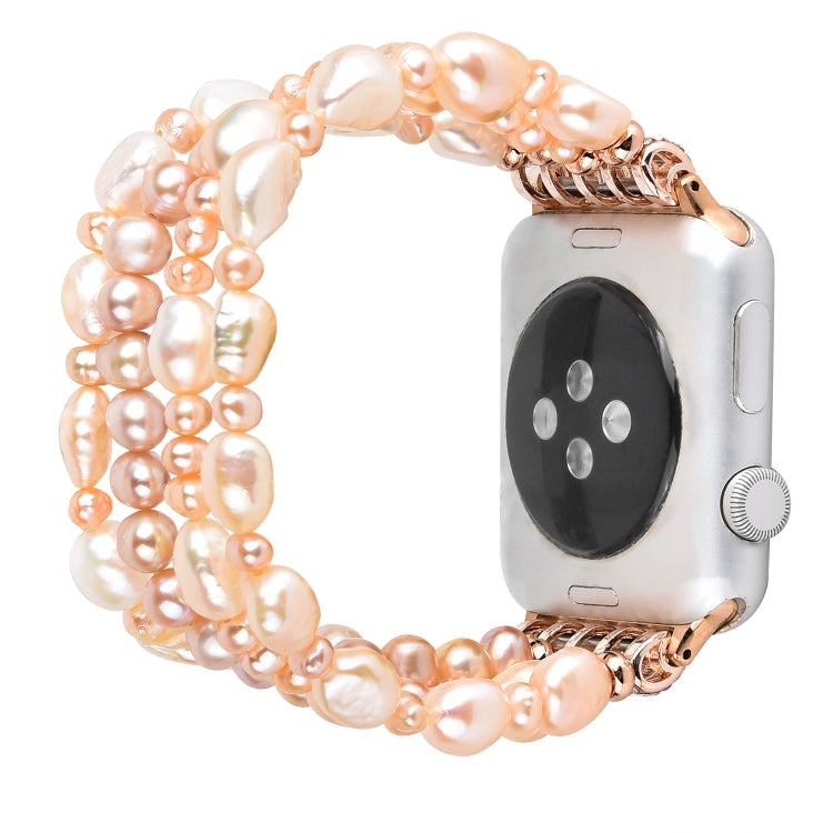 Lisslune | For Apple Watch 5 & 4 40mm / 3 & 2 & 1 38mm Pearl Crystal Bracelet (Natural Pearl)