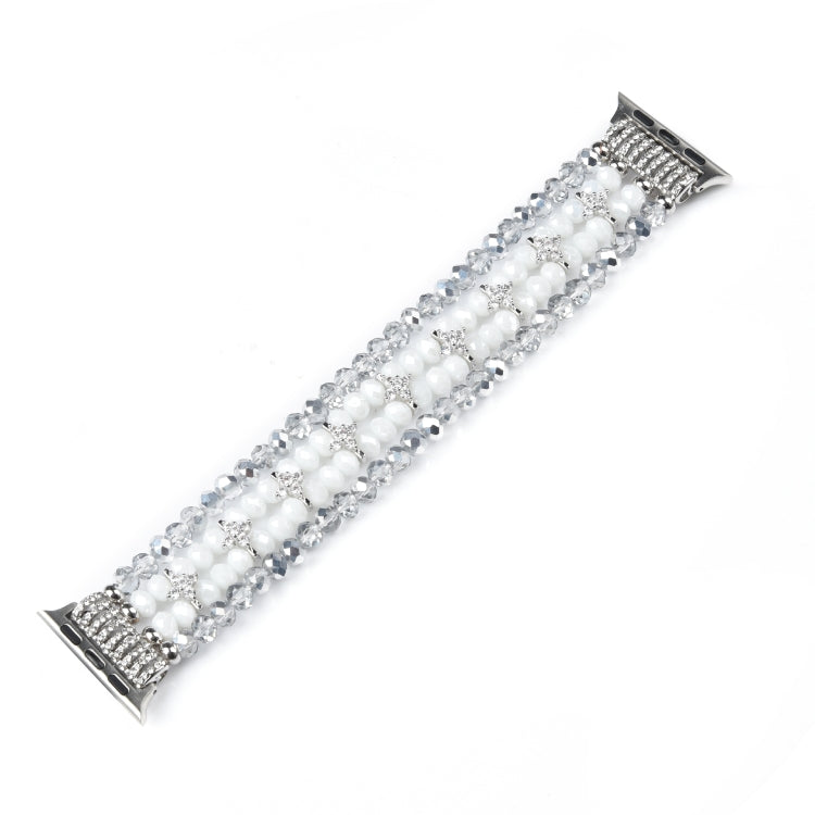 Lisslune | For Apple Watch 5 & 4 40mm / 3 & 2 & 1 38mm Pearl Crystal Watch Band (Crystal Porcelain White)