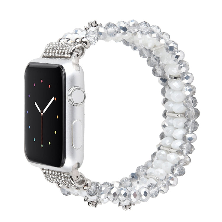 Lisslune | For Apple Watch 5 & 4 40mm / 3 & 2 & 1 38mm Pearl Crystal Watch Band (Crystal Porcelain White)