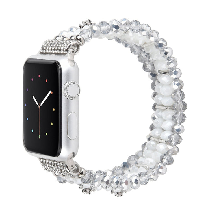 Lisslune | For Apple Watch 5 & 4 40mm / 3 & 2 & 1 38mm Pearl Crystal Watch Band (Crystal Porcelain White)