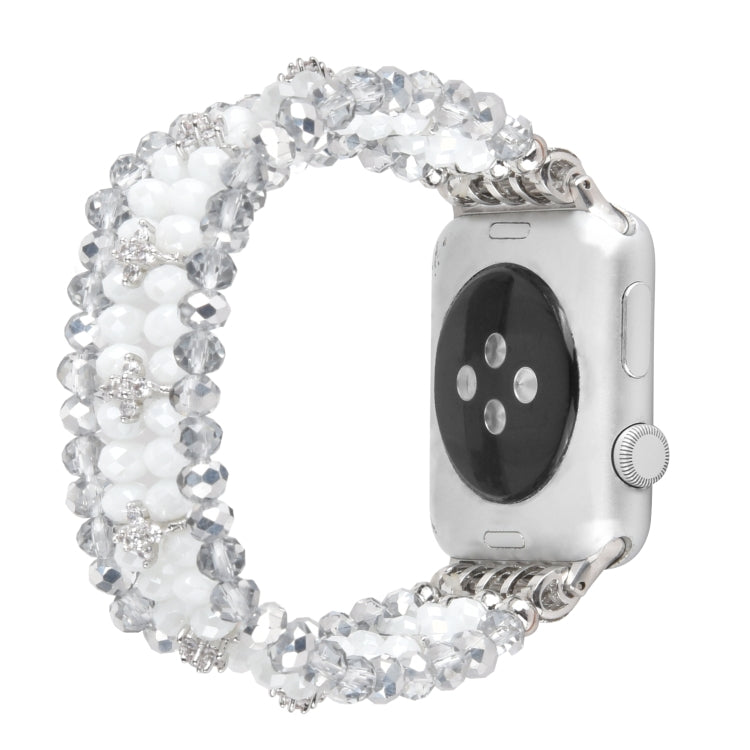 Lisslune | For Apple Watch 5 & 4 40mm / 3 & 2 & 1 38mm Pearl Crystal Watch Band (Crystal Porcelain White)