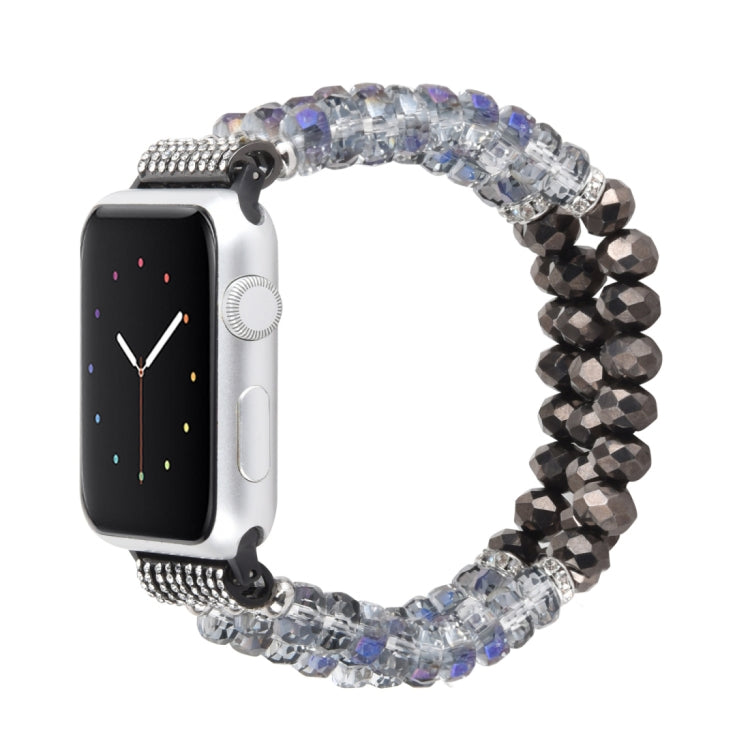 Lisslune | For Apple Watch 5 & 4 40mm / 3 & 2 & 1 38mm Pearl Crystal Watch Band (Crystal Gray)