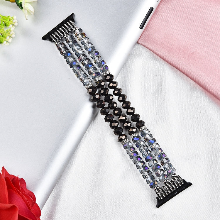 Lisslune | For Apple Watch 5 & 4 40mm / 3 & 2 & 1 38mm Pearl Crystal Watch Band (Crystal Gray)