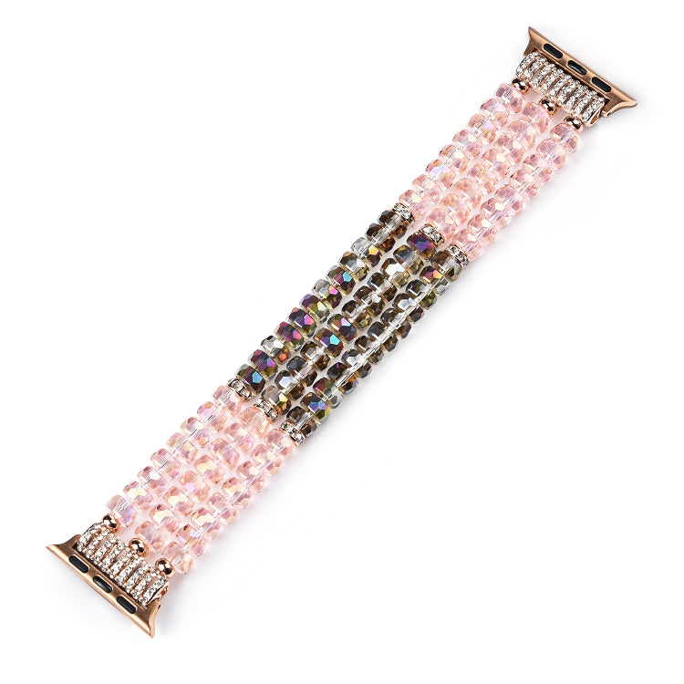 Lisslune | For Apple Watch 5 & 4 44mm / 3 & 2 & 1 42mm Pearl Crystal Watch Band (Crystal Pink)