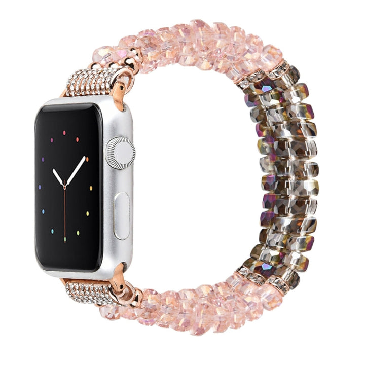 Lisslune | For Apple Watch 5 & 4 44mm / 3 & 2 & 1 42mm Pearl Crystal Watch Band (Crystal Pink)