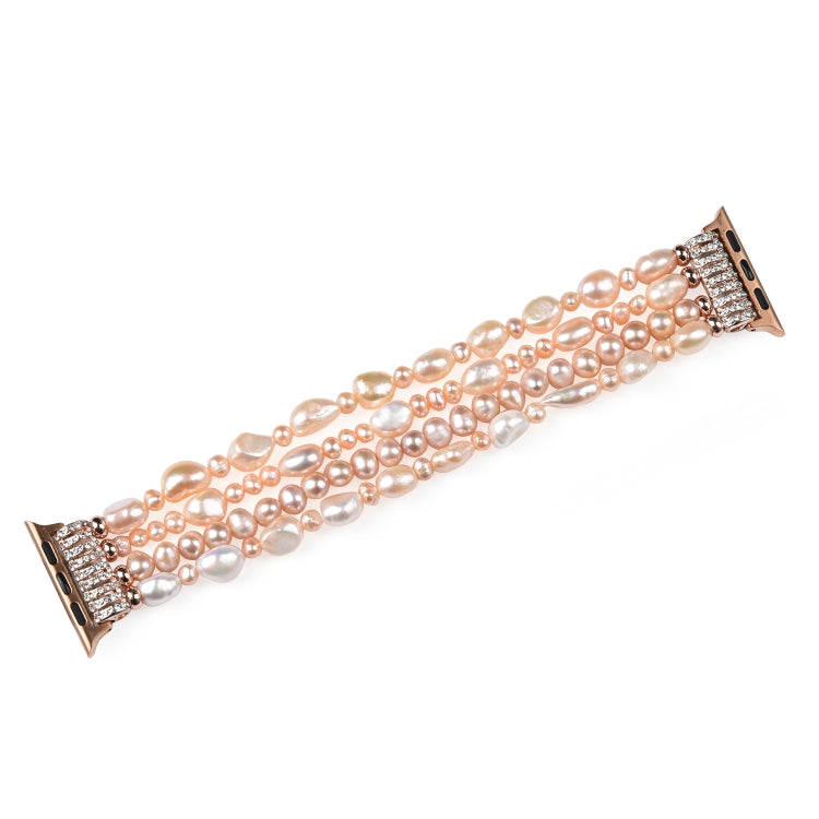 Lisslune | For Apple Watch 5 & 4 44mm / 3 & 2 & 1 42mm Pearl Crystal Watch Band (Natural Pearl)