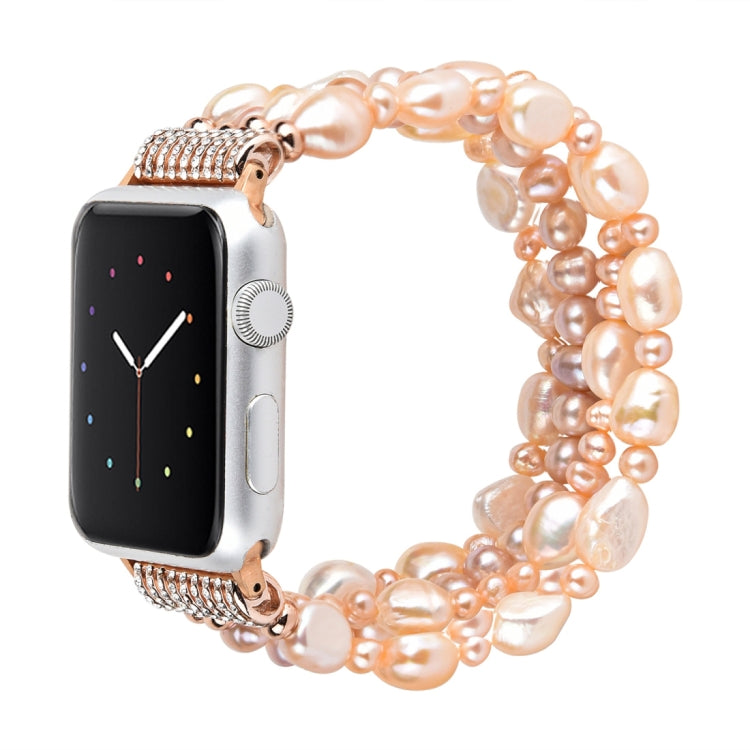 Lisslune | For Apple Watch 5 & 4 44mm / 3 & 2 & 1 42mm Pearl Crystal Watch Band (Natural Pearl)