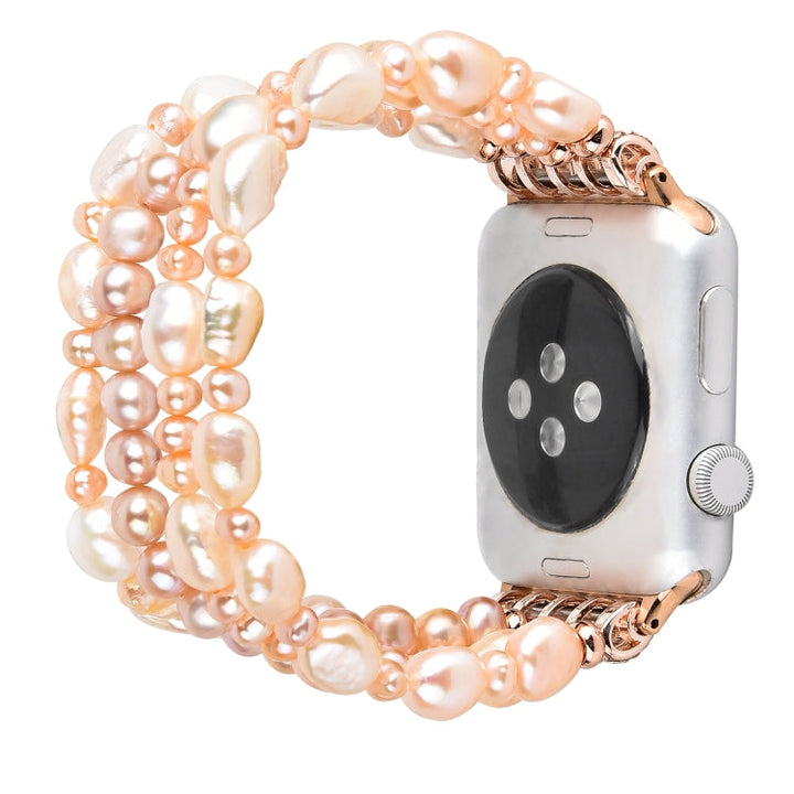 Lisslune | For Apple Watch 5 & 4 44mm / 3 & 2 & 1 42mm Pearl Crystal Watch Band (Natural Pearl)