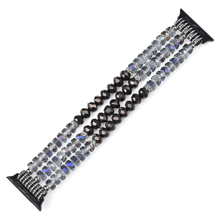 Lisslune | For Apple Watch 5 & 4 44mm / 3 & 2 & 1 42mm Pearl Crystal Watch Band (Crystal Gray)