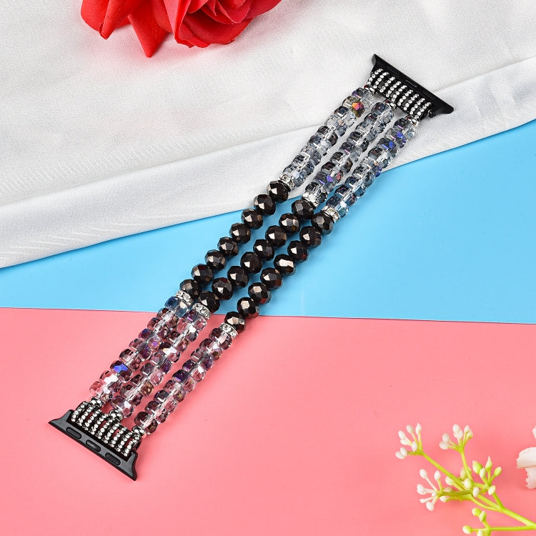 Lisslune | For Apple Watch 5 & 4 44mm / 3 & 2 & 1 42mm Pearl Crystal Watch Band (Crystal Gray)