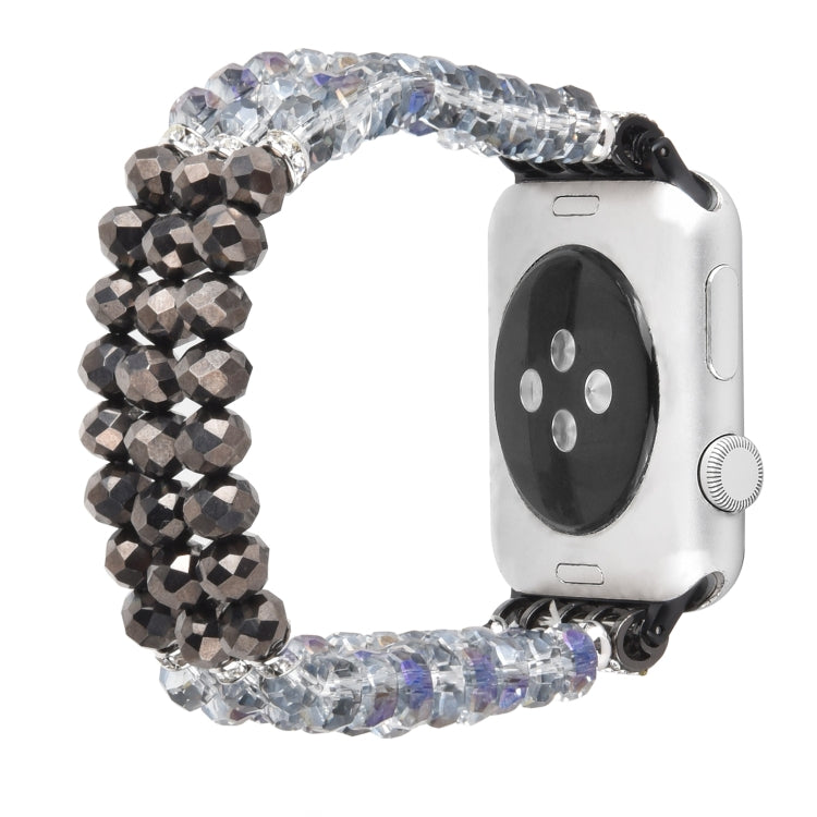 Lisslune | For Apple Watch 5 & 4 44mm / 3 & 2 & 1 42mm Pearl Crystal Watch Band (Crystal Gray)
