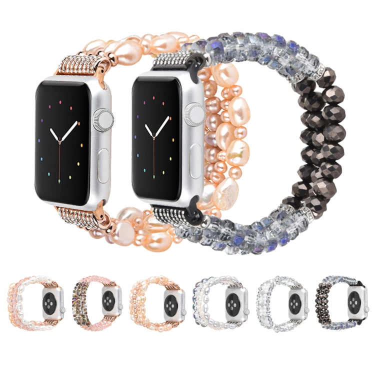 Lisslune | For Apple Watch 5 & 4 44mm / 3 & 2 & 1 42mm Pearl Crystal Watch Band (Natural Pearl)