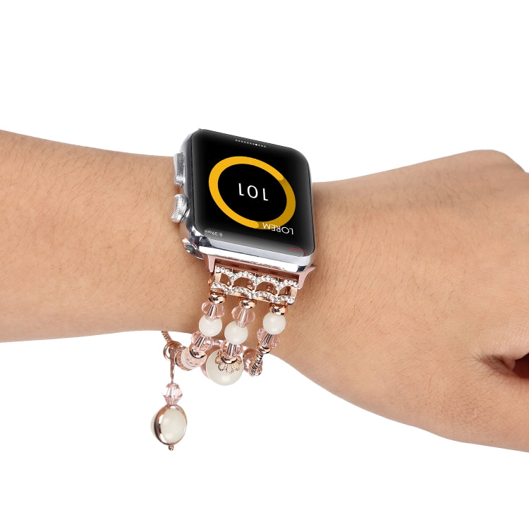 Lisslune | For Apple Watch 5 & 4 40mm / 3 & 2 & 1 38mm Glowing Agate Watch Band (Rose Gold)