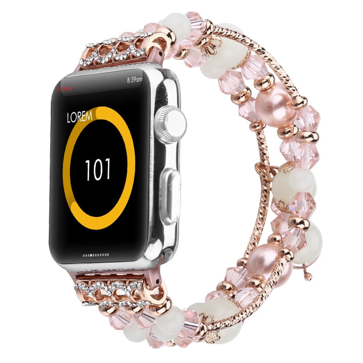 Lisslune | For Apple Watch 5 & 4 40mm / 3 & 2 & 1 38mm Glowing Agate Watch Band (Rose Gold)