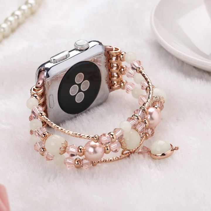 Lisslune | For Apple Watch 5 & 4 40mm / 3 & 2 & 1 38mm Glowing Agate Watch Band (Rose Gold)