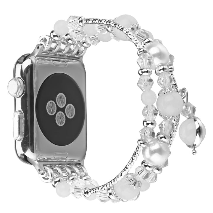 Lisslune | For Apple Watch 5 & 4 40mm / 3 & 2 & 1 38mm Luminous Agate Watch Band (Silver)