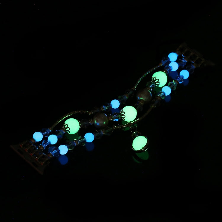 Lisslune | For Apple Watch 5 & 4 40mm / 3 & 2 & 1 38mm Luminous Agate Watch Band (Silver)