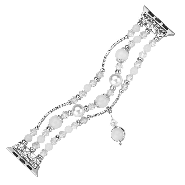 Lisslune | For Apple Watch 5 & 4 40mm / 3 & 2 & 1 38mm Luminous Agate Watch Band (Silver)