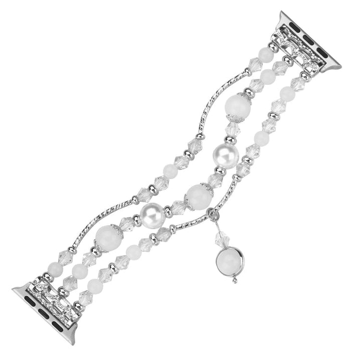 Lisslune | For Apple Watch 5 & 4 40mm / 3 & 2 & 1 38mm Luminous Agate Watch Band (Silver)