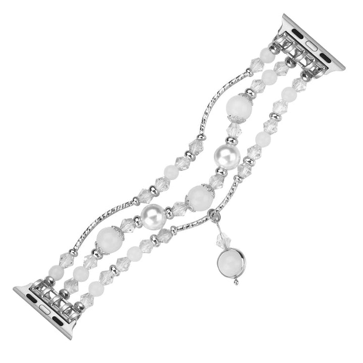 Lisslune | For Apple Watch 5 & 4 40mm / 3 & 2 & 1 38mm Luminous Agate Watch Band (Silver)