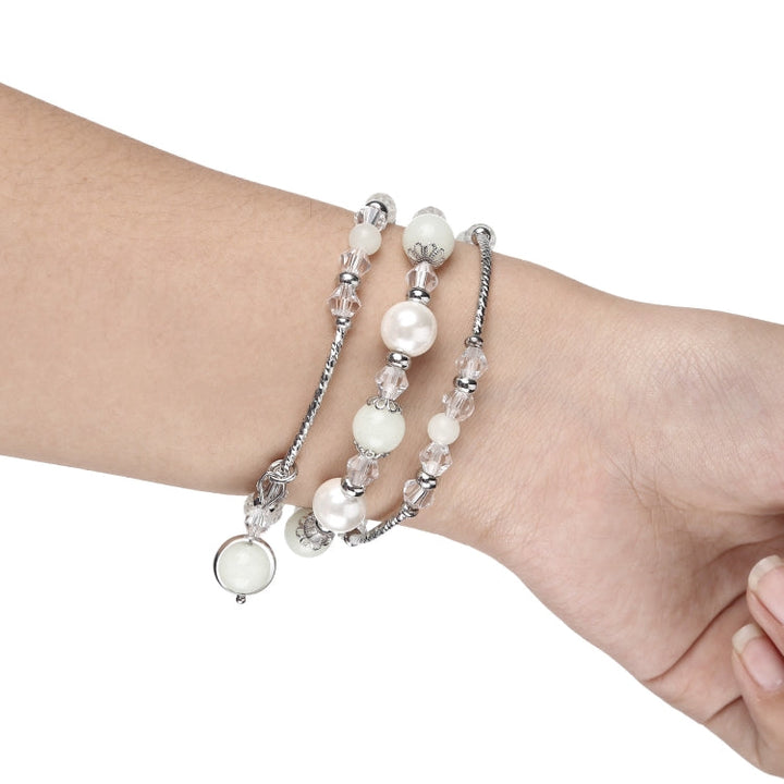 Lisslune | For Apple Watch 5 & 4 40mm / 3 & 2 & 1 38mm Luminous Agate Watch Band (Silver)