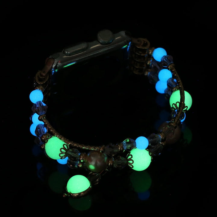 Lisslune | For Apple Watch 5 & 4 40mm / 3 & 2 & 1 38mm Luminous Agate Watch Band (Silver)