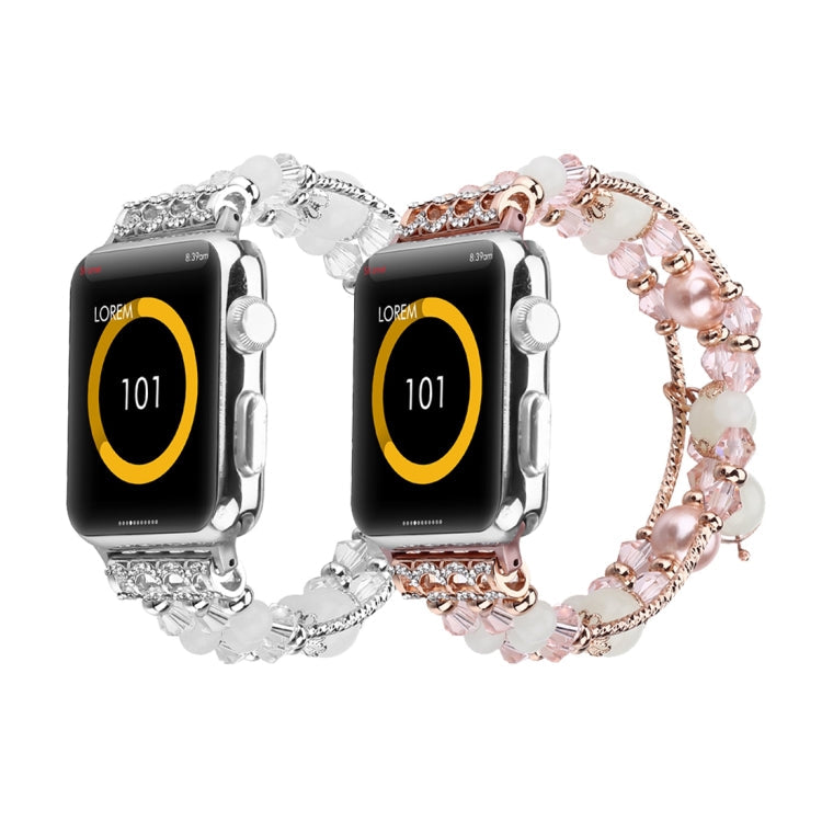 Lisslune | For Apple Watch 5 & 4 40mm / 3 & 2 & 1 38mm Glowing Agate Watch Band (Rose Gold)