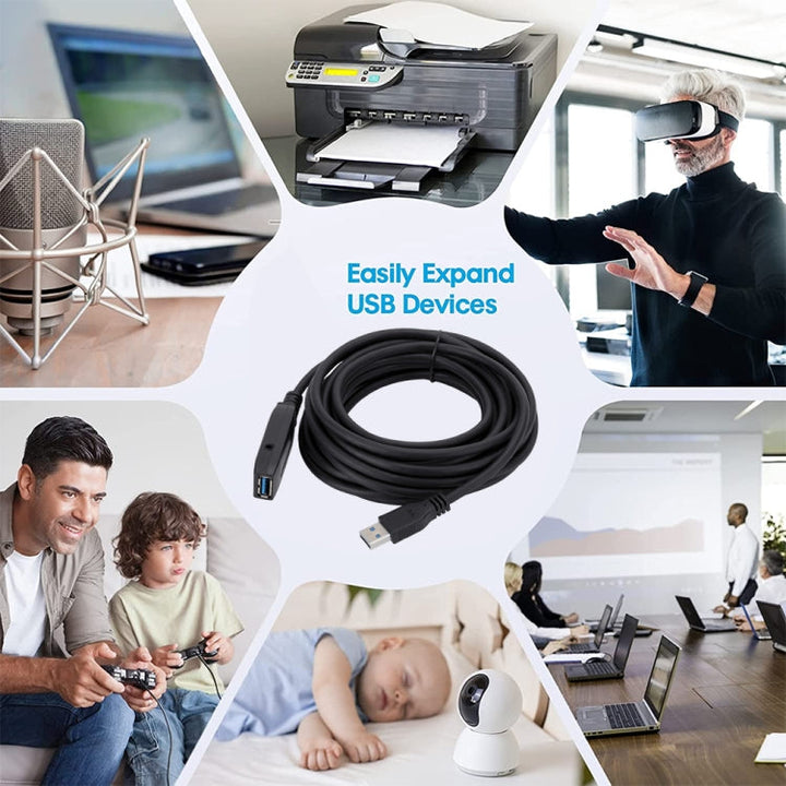 Lisslune | USB 3.0 plug to socket data synchronization super-speed extension cable, length: 10m