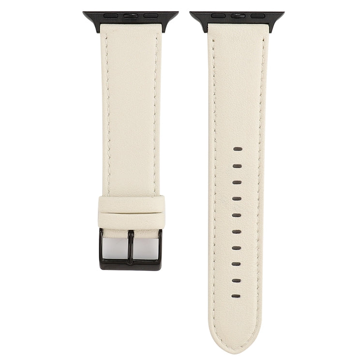 Lisslune | For Apple Watch Series 9&8&7 41mm / SE 3&SE 2&6&SE&5&4 40mm / 3&2&1 38mm Cowhide Textured Watch Band (White)