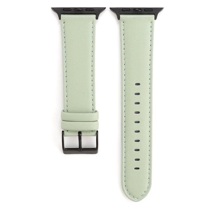 Lisslune | For Apple Watch Series 9&8&7 41mm / SE 3&SE 2&6&SE&5&4 40mm / 3&2&1 38mm Cowhide Texture Watch Band (Green)