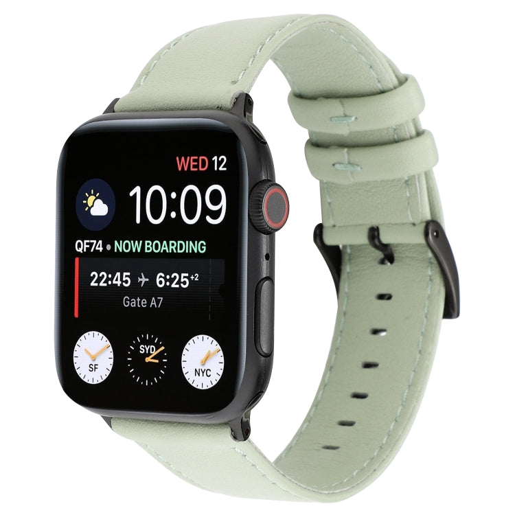 Lisslune | For Apple Watch Series 9&8&7 41mm / SE 3&SE 2&6&SE&5&4 40mm / 3&2&1 38mm Cowhide Texture Watch Band (Green)