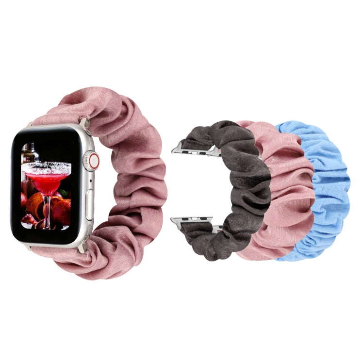 Lisslune | For Apple Watch Ultra 49mm&Watch Ultra 2 49mm / Series 9&8&7 45mm / SE 3&SE 2&6&SE&5&4 44mm / 3&2&1 42mm Fabric + Stainless Steel Ring Watch Band (Blue)