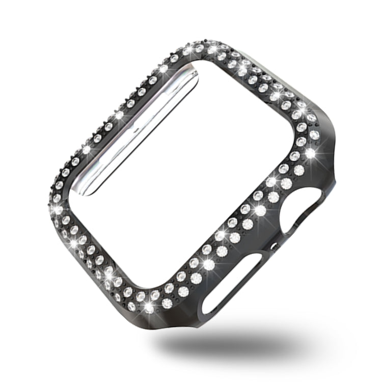 Lisslune | For Apple Watch Series 3 & 2 & 1 42mm Double Row Diamonds PC Protective Case (Black)