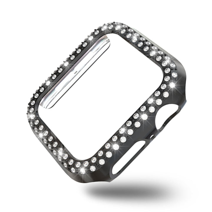 Lisslune | For Apple Watch Series 3 & 2 & 1 42mm Double Row Diamonds PC Protective Case (Black)