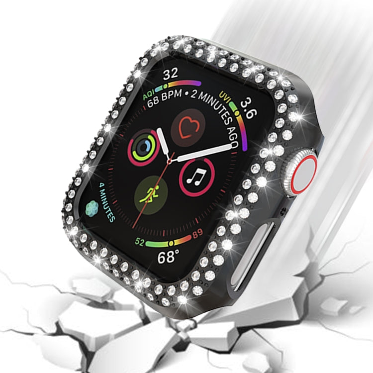 Lisslune | For Apple Watch Series 3 & 2 & 1 42mm Double Row Diamonds PC Protective Case (Black)