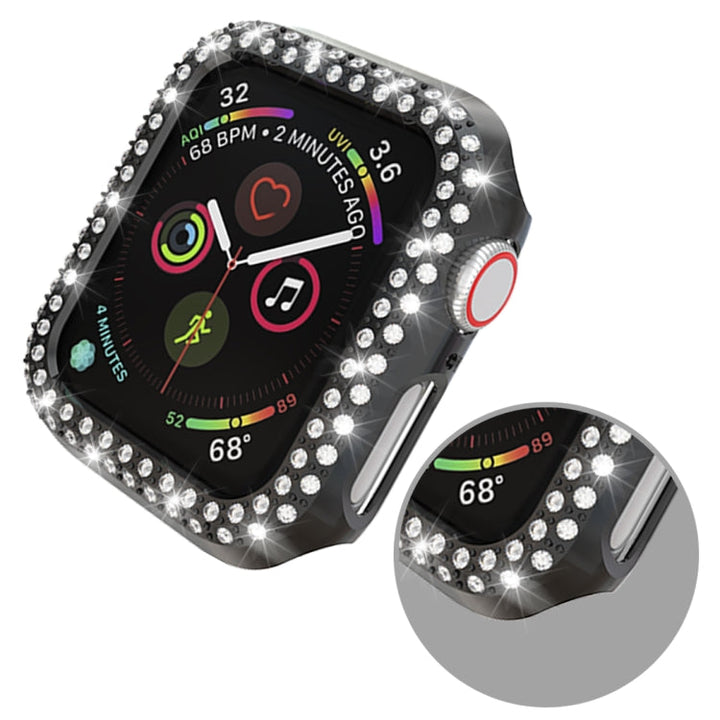 Lisslune | For Apple Watch Series 3 & 2 & 1 42mm Double Row Diamonds PC Protective Case (Black)